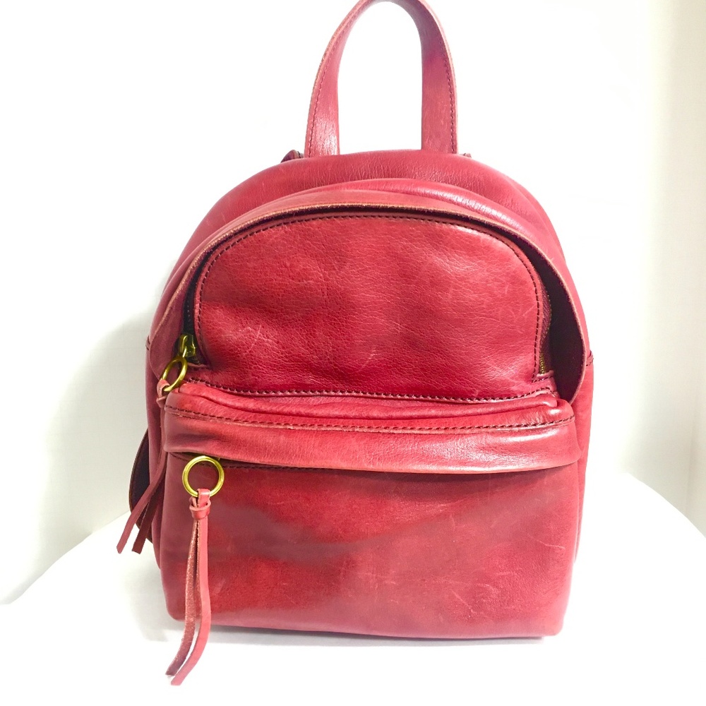 Madewell Red Leather Backpack
